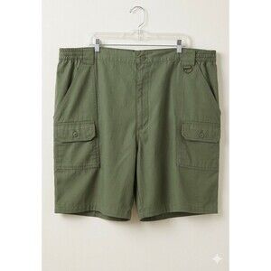 Y2K Haband Men’s Cargo Shorts Size 46 Green Utility Pockets Big & Tall Casual